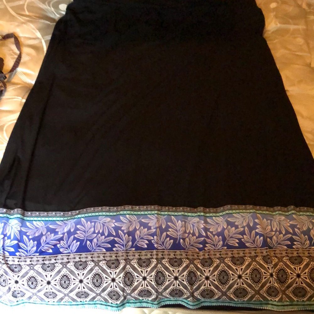 Black and flowery skirt